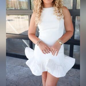 Lena White Ruffle Mini Dress